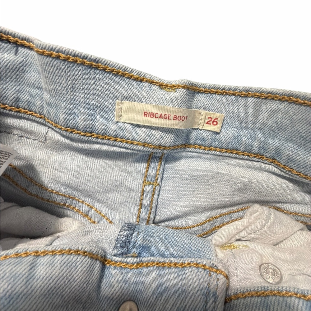 Levis Ribcage Boot Light Wash High Rise Jeans Sz 26 x 33 - Picture 13 of 15